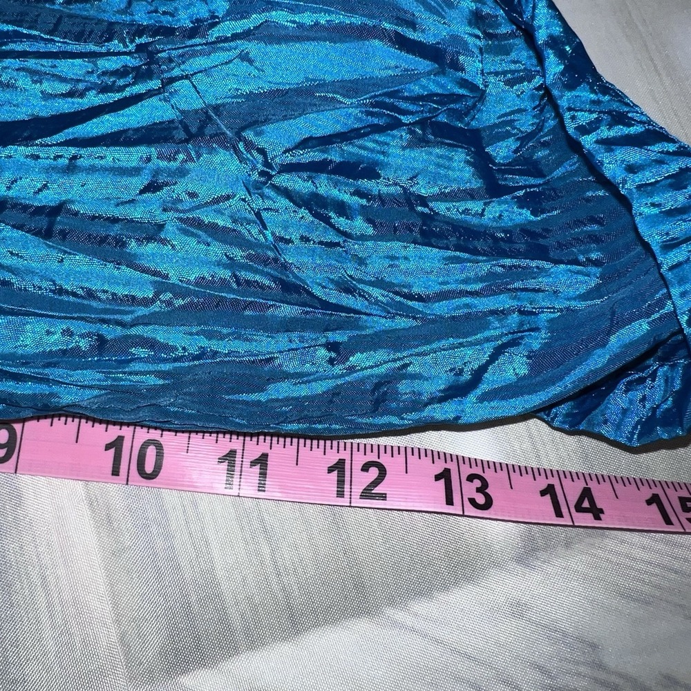 Ruby Rd. Jacket Top Shiny Blue Crinkle Look size 8P 1032 - Picture 9 of 14